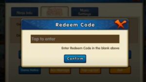 Redeem a gift code in Shadow Ultimate Lga and Koga