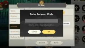 Redeem a gift code in Tower of God