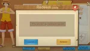 Redeem a gift code in Heroes of Grand Line