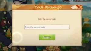 Redeem a gift code in Konoha Legend Ninja