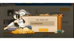 Redeem a gift code in Naruto Six Paths Legend