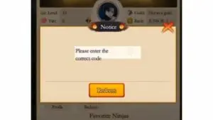 Redeem a gift code in Return of Kage