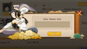 Redeem a gift code in Shippuden Ninja Awaken