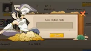 Redeem a gift code in Shippuden Ninja Awaken