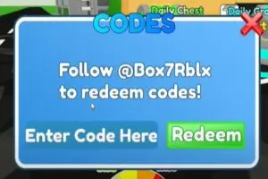 Redeem a code in Roblox Prison Race Clicker