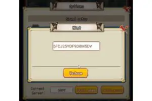Redeem a gift code in Ninja Heroes Storm