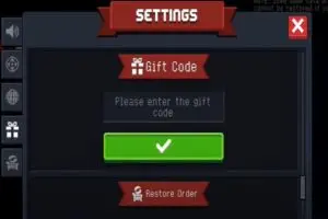 Redeem a gift code in Solo Knight