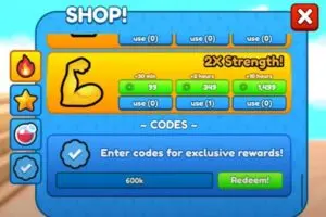 Redeem a gift code in Roblox Push Simulator