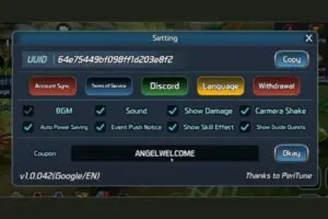 Redeem code in Angel Fantasia Global