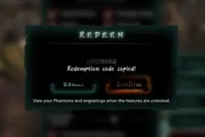 Redeem a gift code in Phantom Blade Executioners