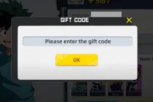 Redeem a gift code in MHA Legacy Wars