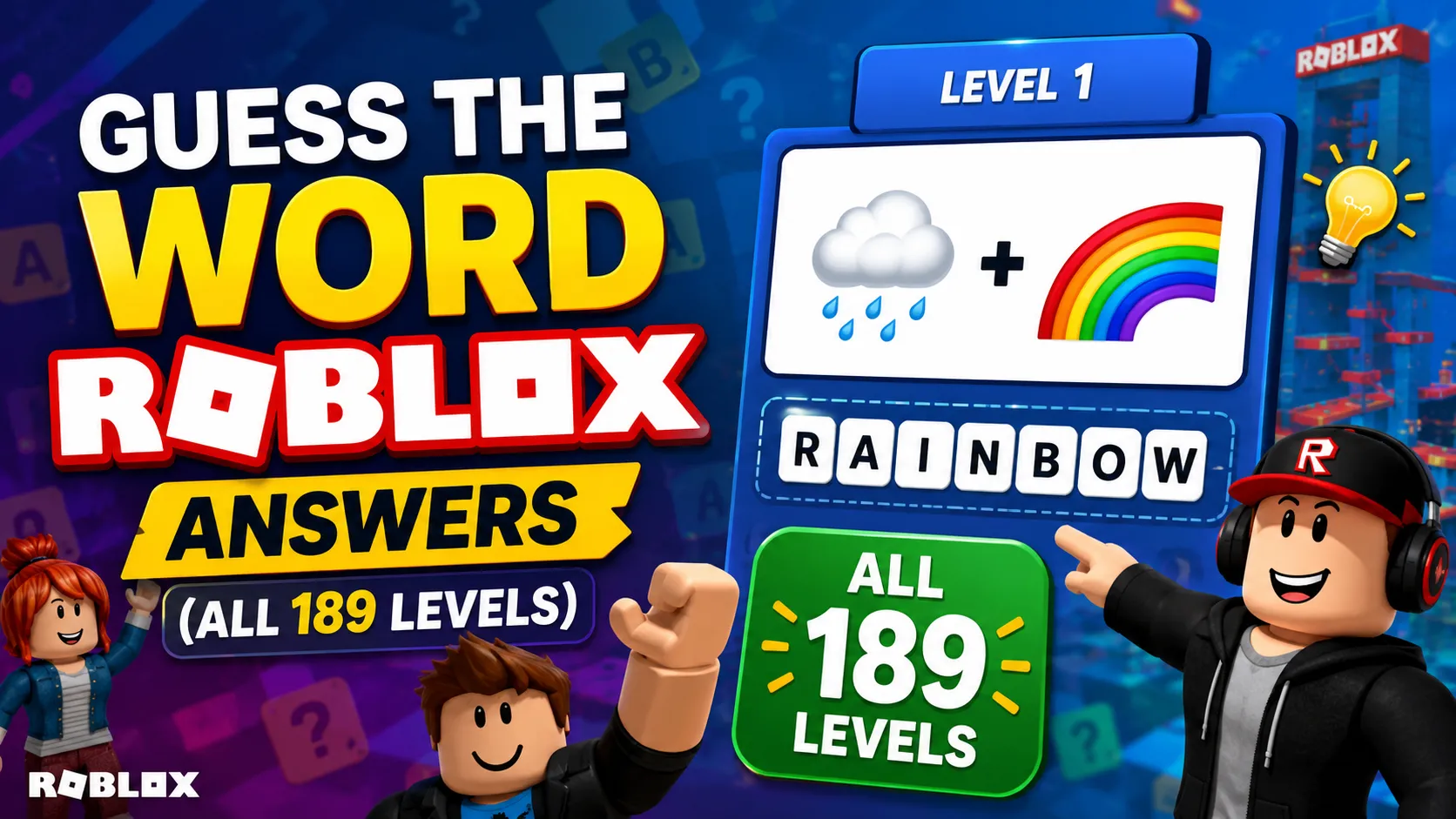 Guess The Word Roblox Answers (All 189 Levels)